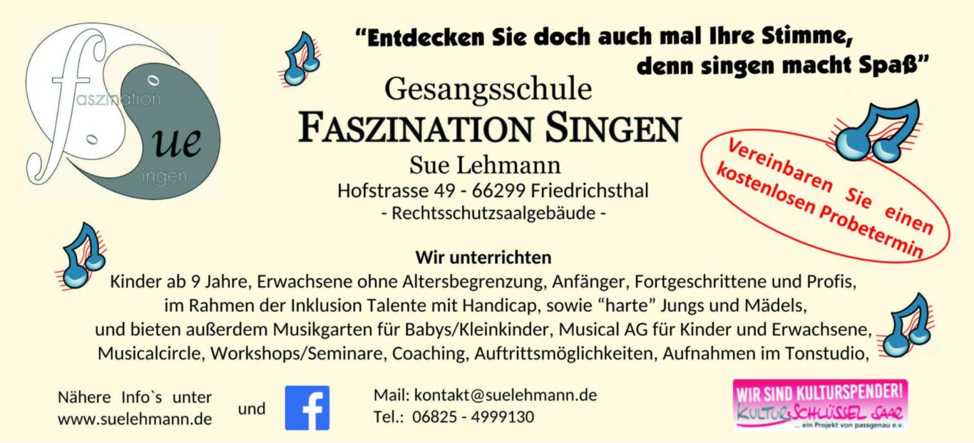 WERBUNG | Gesangsschule Faszination Singen in Bildstock