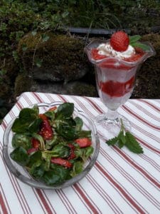 Feldsalat mit Erdbeeren