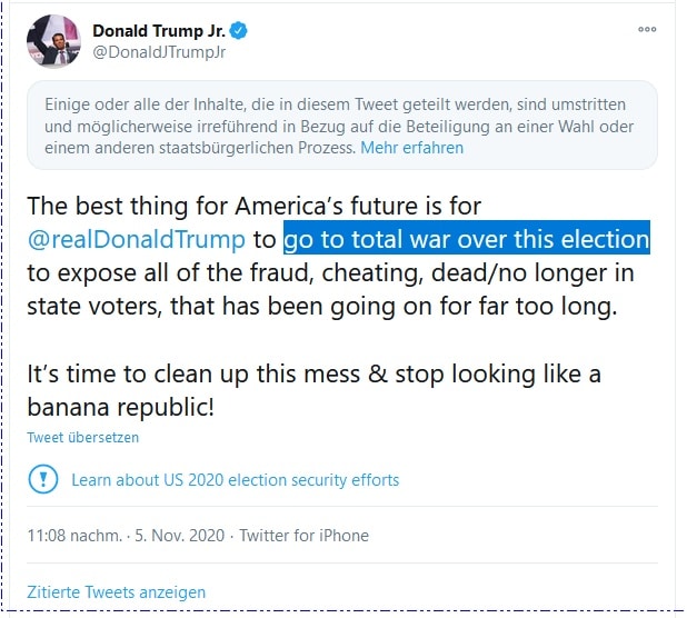 Der irre Tweet von Donald Trump Junior