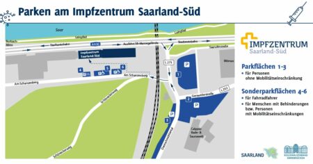 Parkplatzkarte Impfzentrum Saarbrücken