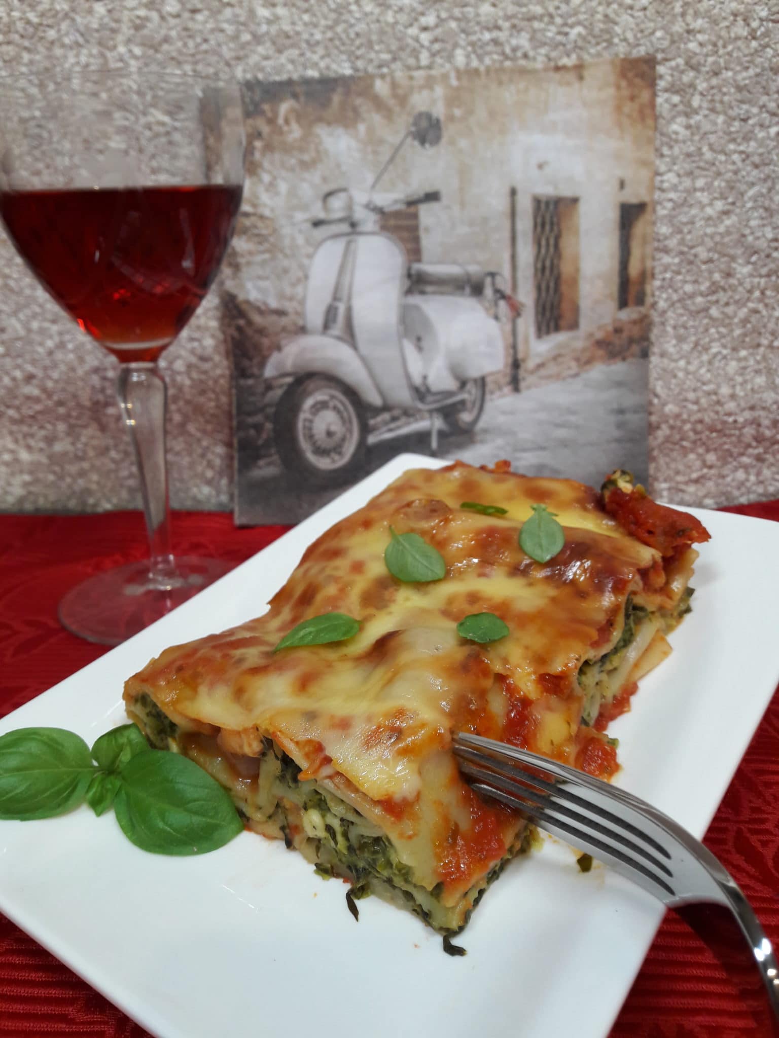 Spinat-Hüttenkäse-Lasagne