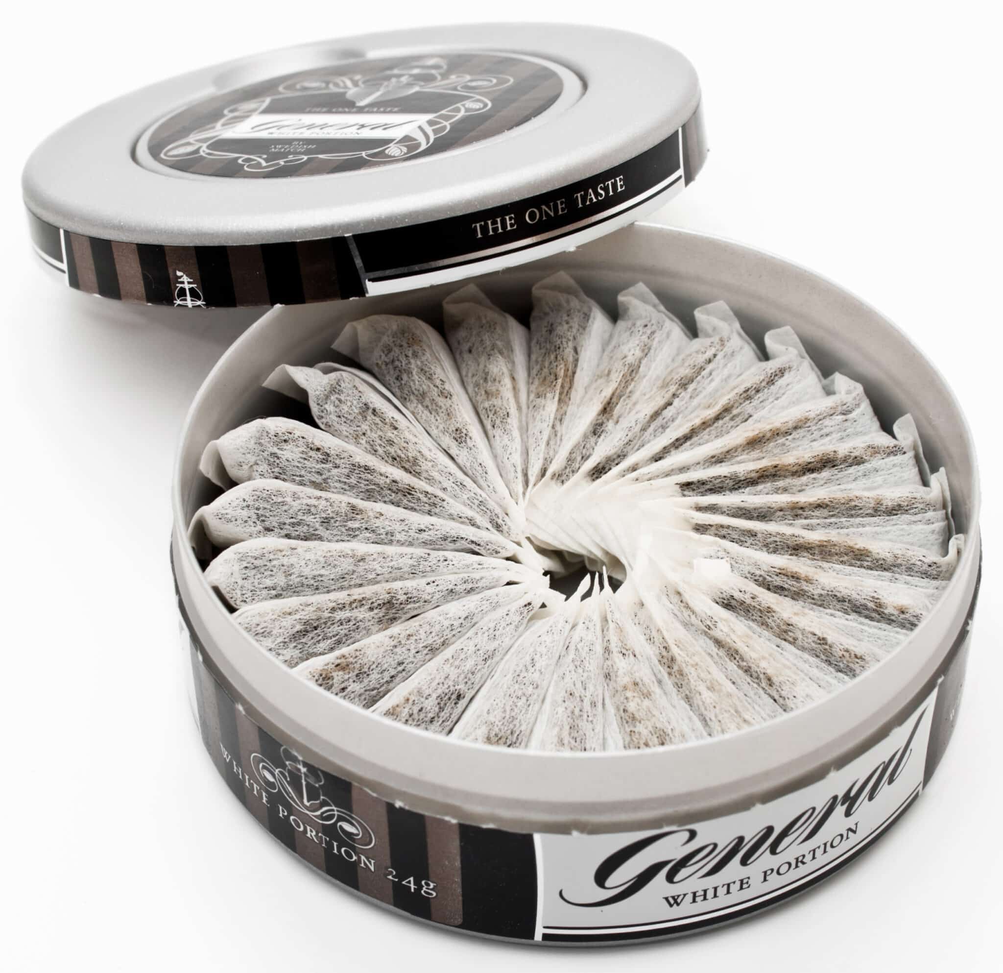 Portionierte Snus-Packung von Brand General, Bild: Alekos, CC BY-SA 3.0 , via Wikimedia Commons